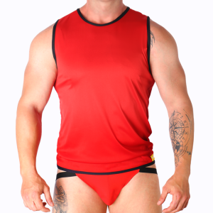 MACHO - T-SHIRT ROUGE S-M