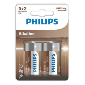 PHILIPS - PILE ALCALINE D LR20 BLISTER2