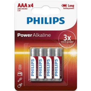 PHILIPS - PILE ALCALINE AAA LR03 BLISTER4