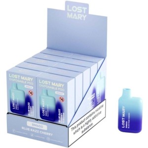 LOST MARY - (PACK PROFESSIONNEL EXPOSANT -10 UNITÉS) BM600 NICOTINE VAPER 2 JETABLE BLUE RAZZ CHERRY