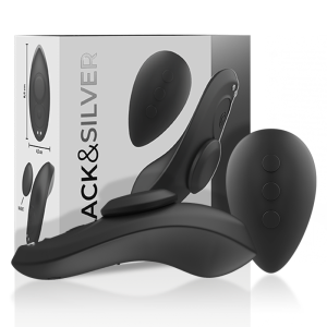 BLACKandSILVER - CULOTTE VIBRANTE RECHARGEABLE EN SILICONE PRESTON NOIRE