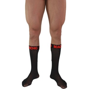 MACHO - CHAUSSETTES FINES TAILLE UNIQUE NOIR-ROUGE