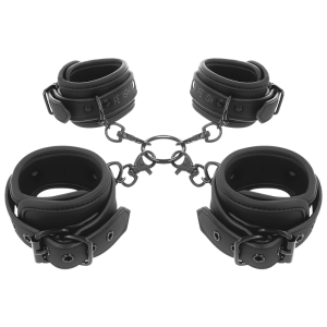 FETISH SUBMISSIVE - ENSEMBLE DE MENOTTES POUR MAINS ET CHEVILLES AVEC DOUBLURE EN NOPRÈNE