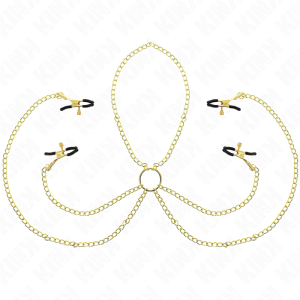 KINK - 4 PINCES À TAMELON ET CLITO RÉGLABLES OR