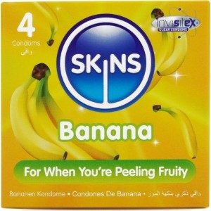 SKINS - PACK DE 4 PRÉSERVATIFS BANANE PREMIUM