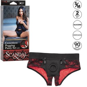 CALEXOTICS - SCANDAL ENSEMBLE CULOTTE SANS ENTREJAMBE AVEC GODE TAILLE S-M