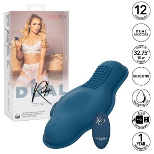 CALEXOTICS - RIDER MASSAGER DOUBLE MOTEUR TÉLÉCOMMANDE BLEU – Masseuses