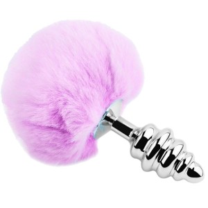 ALIVE - PLUG DE PLAISIR ANAL SPIRAL METAL FLUFFY VIOLET TAILLE L – Bouchon Anal Bdsm