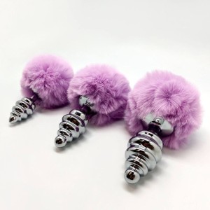 ALIVE - PLUG DE PLAISIR ANAL SPIRAL METAL FLUFFY VIOLET TAILLE L – Bouchon Anal Bdsm