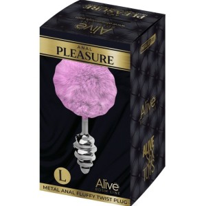 ALIVE - PLUG DE PLAISIR ANAL SPIRAL METAL FLUFFY VIOLET TAILLE L – Bouchon Anal Bdsm