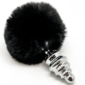 ALIVE - PLUG DE PLAISIR ANAL SPIRAL METAL FLUFFY NOIR TAILLE L – Bouchon Anal Bdsm