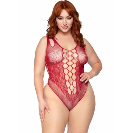 LEG AVENUE - 81641X BODY SANS COUTURE BORDEAUX TAILLE 1X-2X