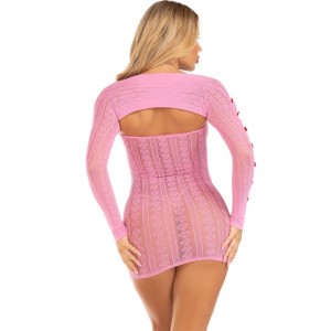 LEG AVENUE - ROBE COEUR and NOEUDS ROSE TAILLE UNIQUE