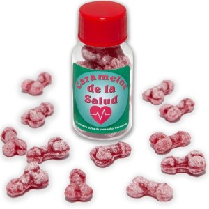 DIABLO PICANTE - 12 BONBONS SANTÉ FORME PÉNIS FRAISE-CERISE