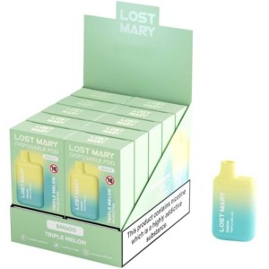 LOST MARY - (PACK PROFESSIONNEL EXPOSANT -10 UNITÉS) BM600 NICOTINE VAPER 2 JETABLE TRIPLE MELON