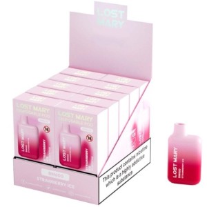 LOST MARY - (PACK PROFESSIONNEL EXPOSANT -10 UNITÉS) BM600 NICOTINE VAPER 2 JETABLE FRAISE GLACE