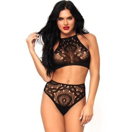 LEG AVENUE - ENSEMBLE 2 PIÈCES HAUT ET CULOTTE S-M