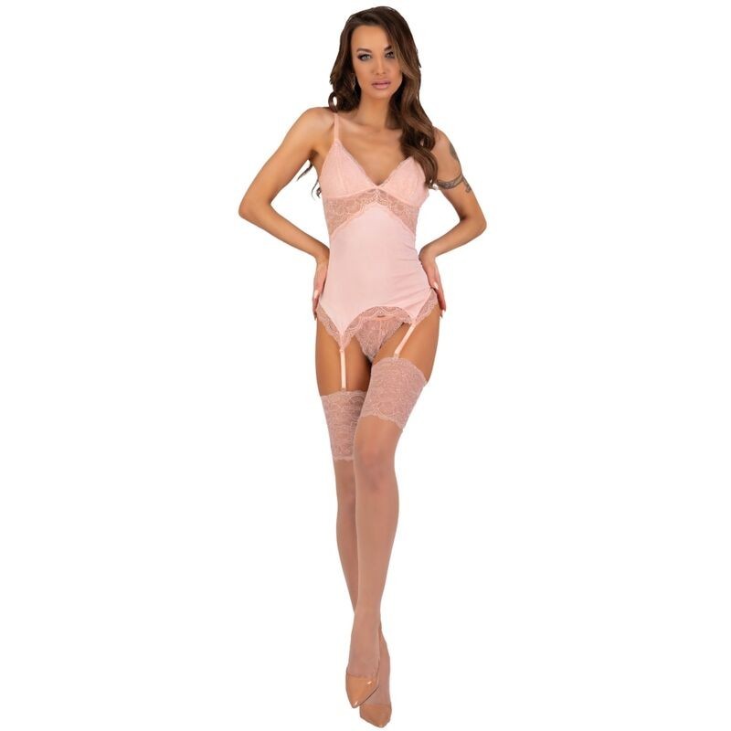 LIVCO CORSETTI FASHION - ENSEMBLE PERSINNE PÊCHE CORSET CULOTTE BAS