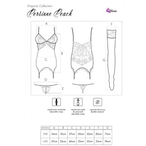 LIVCO CORSETTI FASHION - ENSEMBLE PERSINNE PÊCHE CORSET CULOTTE BAS