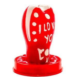 CONDOMERIE - PRÉSERVATIFS FANTAISIE PEINTS À LA MAIN EN FORME DE CŒUR - JE TAIME MODÈLE 1