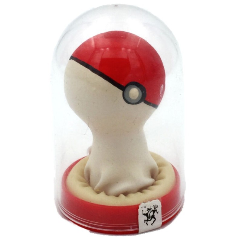 CONDOMERIE - PRÉSERVATIFS FANTAISIE PEINTS À LA MAIN POKEBALL ROUGE-BLANC