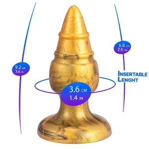 SILEXD - GOLDY PLUG ANAL FANTASY EN SILICONE LIQUIDE THERMORÉACTIF DORÉ 9,2 CM