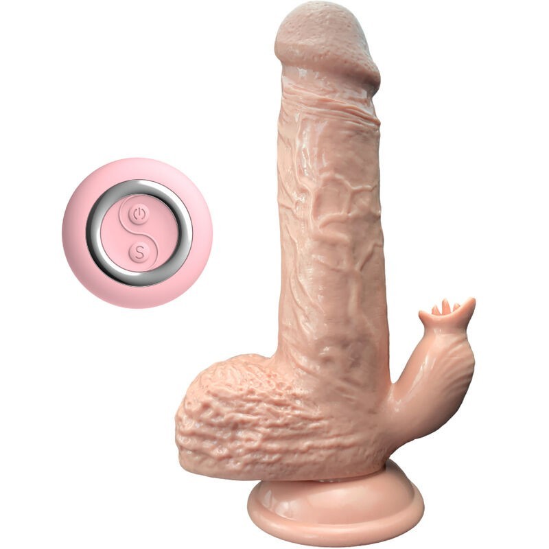 ARMONY - VIBRATEUR RÉALISTE and GODE DE POUSSÉE AVEC STIMULATEUR DE LANGUE 19 CM