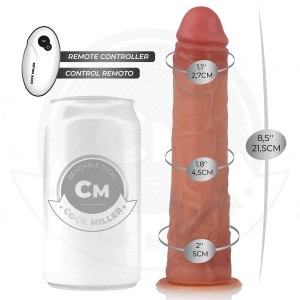 COCK MILLER - GODE RÉALISTE AVEC VENTOUSE ET TÉLÉCOMMANDE VIBRATIONS 19,5 CM
