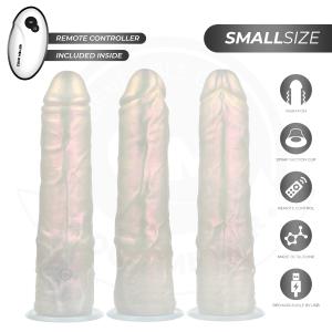 COCK MILLER - GODE AVEC VENTOUSE, LUMIÈRES ET VIBRATIONS AVEC TÉLÉCOMMANDE BLANC 19,5 CM
