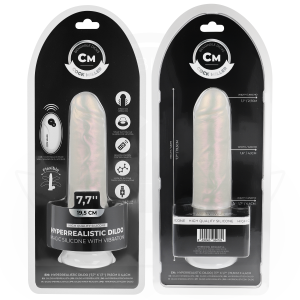COCK MILLER - GODE AVEC VENTOUSE, LUMIÈRES ET VIBRATIONS AVEC TÉLÉCOMMANDE BLANC 19,5 CM