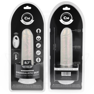 COCK MILLER - GODE AVEC VENTOUSE, LUMIÈRES ET VIBRATIONS AVEC TÉLÉCOMMANDE BLANC 20,5 CM