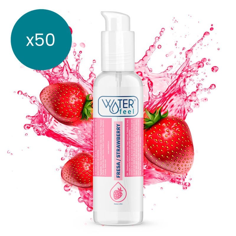 WATERFEEL - LUBRIFIANT À BASE DEAU DE FRAISE 175 ML PAQUET 50 UNITÉS