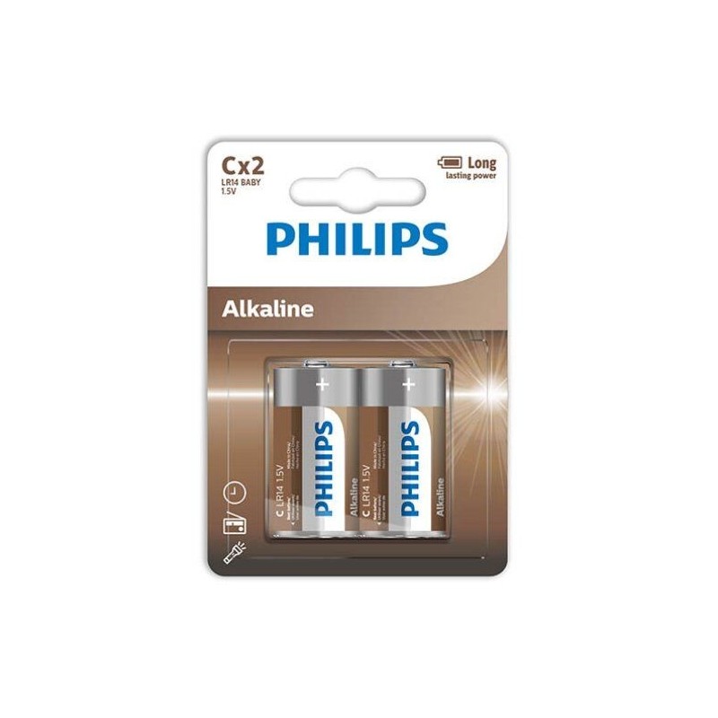 PHILIPS - PILES ALCALINES C LR14 BLISTER2