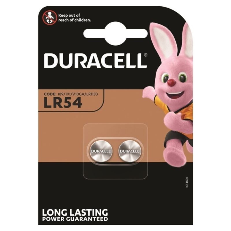 DURACELL - PILE BOUTON ALCALINE LR54 LR1130 AG10 1,5V 2 UNIT