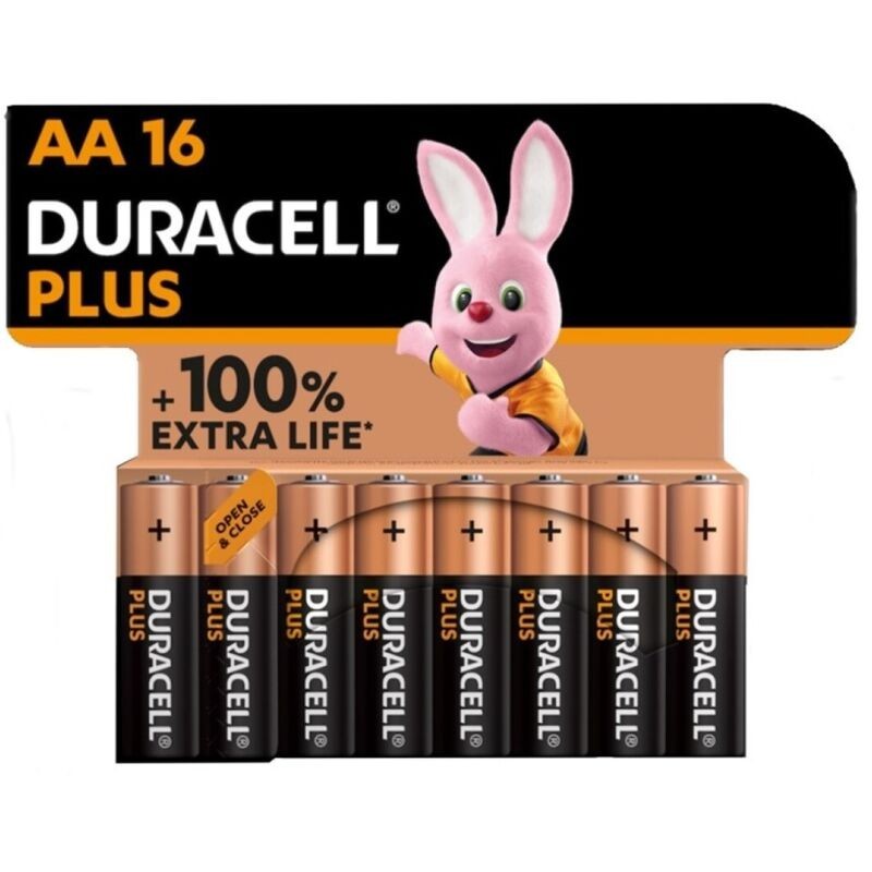 DURACELL - PILE ALCALINE PLUS POWER 100 AA LR6 16 UNIT