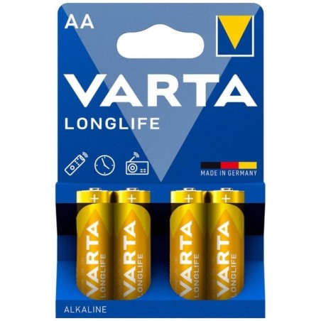 VARTA - PILES ALCALINES LONGUE DURÉE AA LR6 BLISTER4