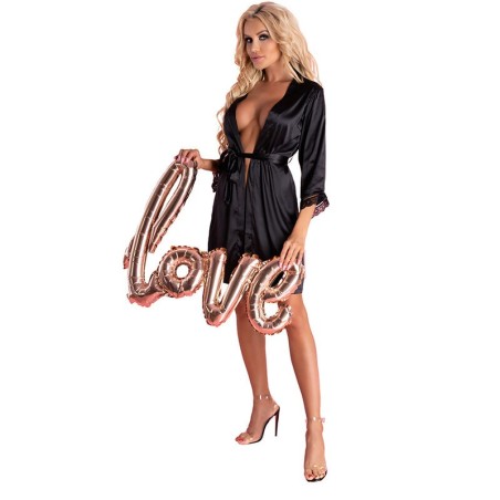 LIVCO CORSETTI FASHION - ARILADYEN LC 90568 ROBE DE CHAMBRE CULOTTE NOIR