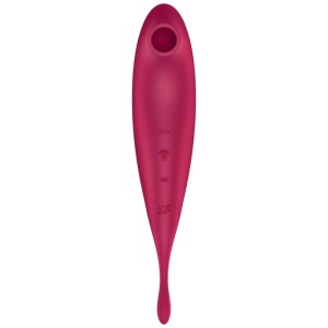 SATISFYER - APPLICATION DE STIMULATEUR ET VIBRATEUR TWIRLING PRO ROUGE