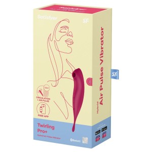 SATISFYER - APPLICATION DE STIMULATEUR ET VIBRATEUR TWIRLING PRO ROUGE
