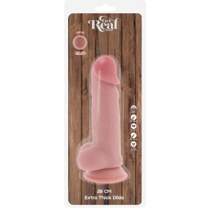 GET REAL - PÉNIS RÉALISTE DE LUXE AVEC TESTICULES EXTRA ÉPAIS DE 28 CM