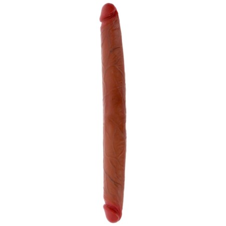 GET REAL - GODEMICHET EN SILICONE À DOUBLE EXTRÉMITÉ CARAMEL 40 CM