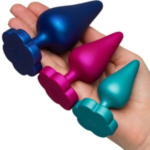 ROMP - KIT DENTRAÎNEMENT ANAL LUSTER S-M-L AVEC BASE EN FORME DE FLEUR