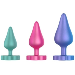 ROMP - KIT DENTRAÎNEMENT ANAL LUSTER S-M-L AVEC BASE EN FORME DE FLEUR