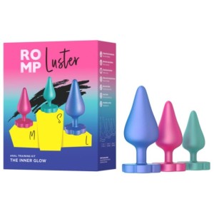 ROMP - KIT DENTRAÎNEMENT ANAL LUSTER S-M-L AVEC BASE EN FORME DE FLEUR