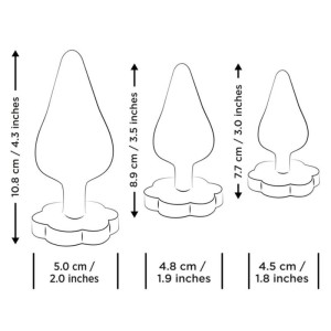 ROMP - KIT DENTRAÎNEMENT ANAL LUSTER S-M-L AVEC BASE EN FORME DE FLEUR