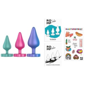 ROMP - KIT DENTRAÎNEMENT ANAL LUSTER S-M-L AVEC BASE EN FORME DE FLEUR