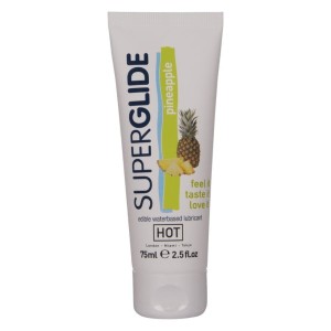 HOT - SUPERGLIDE LUBRIFIANT COMESTIBLE À BASE DEAU ANANAS 75 ML