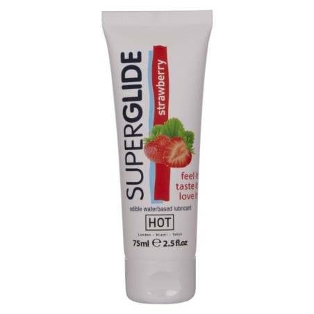 HOT - SUPERGLIDE LUBRIFIANT COMESTIBLE À BASE DEAU FRAISE 75 ML