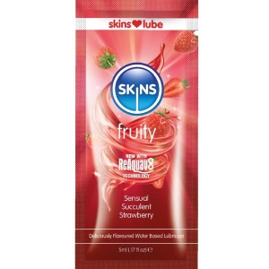 SKINS - LUBRIFIANT FRUITÉ À BASE DEAU FRAISE DOSE UNIQUE 5 ML