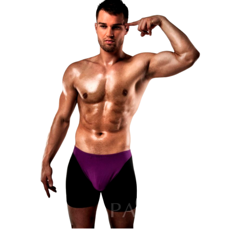 PASSION - BOXER 009 LINGERIE EROTIQUE LILAS-NOIR S-M